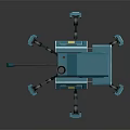 Teal Mechanical Robot Creature With Multiple Legs Antennas Detailed Panels And Sensors