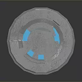 Modern Metallic Cylindrical Device Featuring Layered Structure And Blue Base Ring
