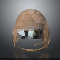 Shiny Copper Colored Helmet With Transparent Visor And Stylish Ear Cups Design Details
