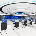 Command Hall of Modern Monitoring Room 3d model