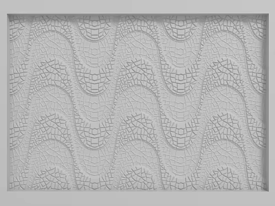 Elegant Wavy Patterned Background Wall With Grid Texture And Geometric Lines 3d model