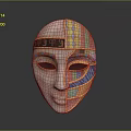 Vibrant Animal Mask With Colorful Geometric Patterns And Decorative Forehead Ornament Design