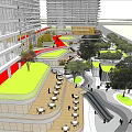 Roof Garden Design In Urban High Rise Buildings With Green Spaces And Pathways