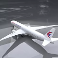 China Eastern Passenger Plane With White Body Red And Blue Logo On Reflective Ground