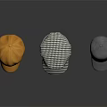 Three Different Styles of Hats in Yellow Houndstooth and Gray Colors