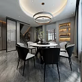 Duplex Living Room Modern Interior With High Ceiling Large Windows Sofa And Decorative Painting