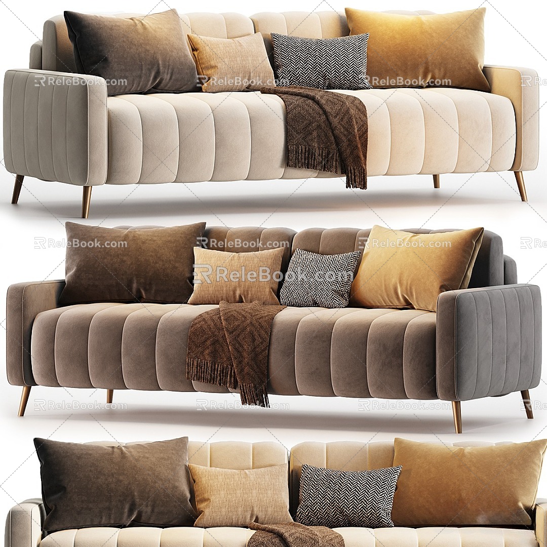 Sofa Markful velvet gray 3d model