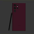 Samsung Dark Purple Tablet With Back Camera Setup And Black Stylus Pen On Dark Background 3d model