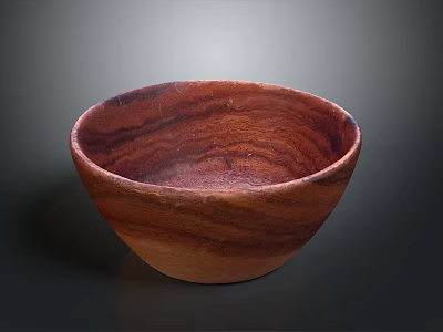 Elegant Wooden Tableware Set With Handmade Bowl And Natural Wood Texture 3d model