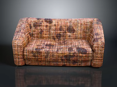 Unique Woven Sofa Furniture With Brown Purple Patterns And Modern Design 3d model