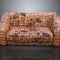 Unique Woven Sofa Furniture With Brown Purple Patterns And Modern Design