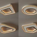 Modern Ceiling Lights With Various Shapes White Frame And Warm Yellow Light