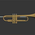 Shiny Golden Brass Trumpet with Reflective Surface for Home Decoration