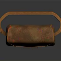 Vintage Brown Leather Bag With Colorful Spots Flip Cover Small Pockets And Shoulder Strap
