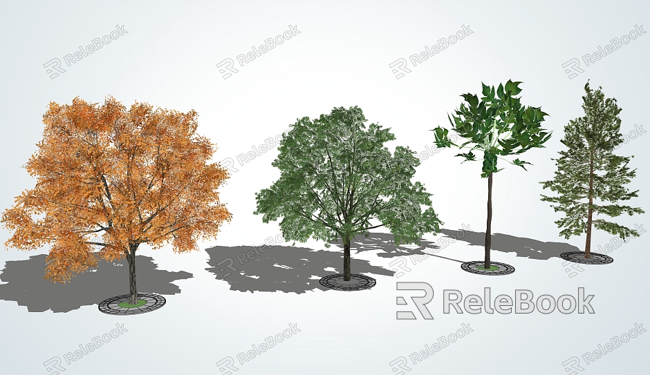 modern tree landscape tree arbor model