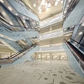Bright Spacious Modern Shopping Mall Hall With Elegant Escalators And Upscale Exquisite Interior Design