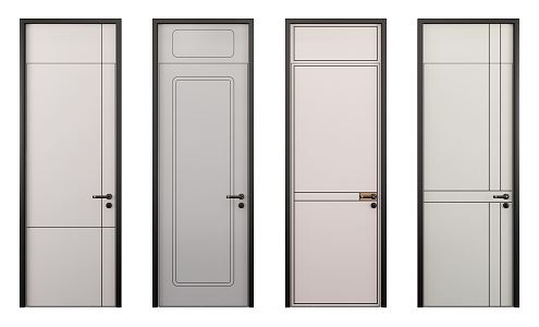 Modern swing door single door 3d model