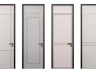 Modern swing door single door 3d model