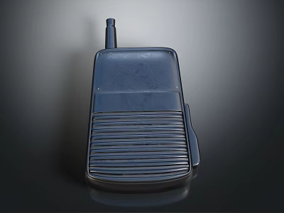 Black Classic Walkie Talkie Electronic Communication Device With Antenna And Control Panel 3d model