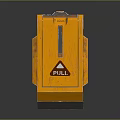 Rustic Orange Industrial Metal Container With FULL Label And Square Design