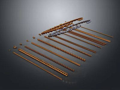 Fashionable Gold Silver Decorative Chains For Clothing Accessories Various Styles 3d model