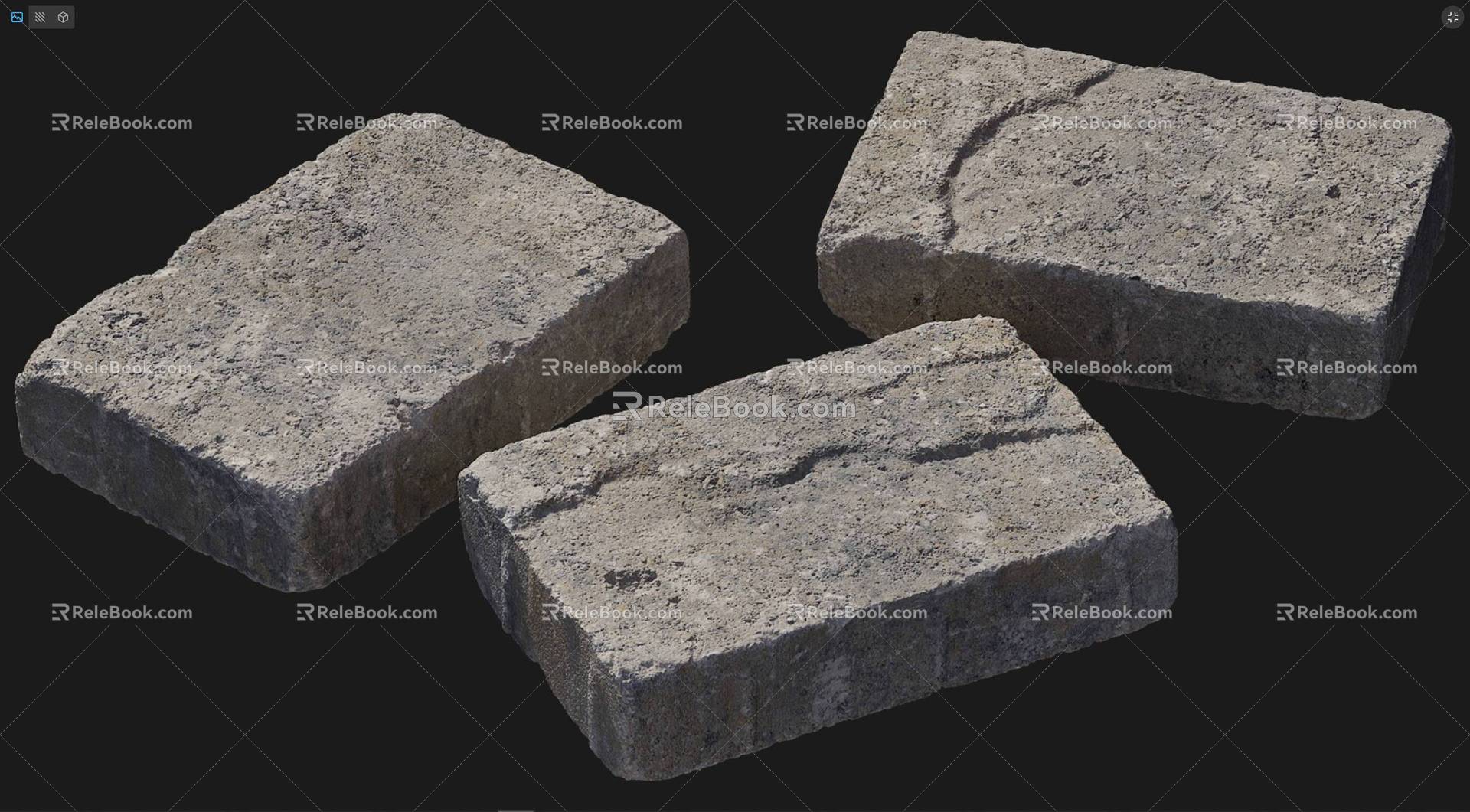 Stone Brick Square Stone Lime Brick Stone Brick Landscape Stone 3d model