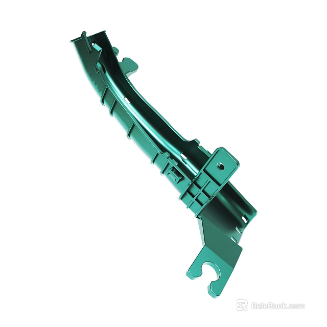 Green Metal Automotive Bracket Component With Structural Design And Mounting Holes 3d model 
