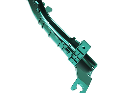 Green Metal Automotive Bracket Component With Structural Design And Mounting Holes 3d model