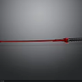 Red Long Handled Tool With Black Grip And Metallic Shaft Design
