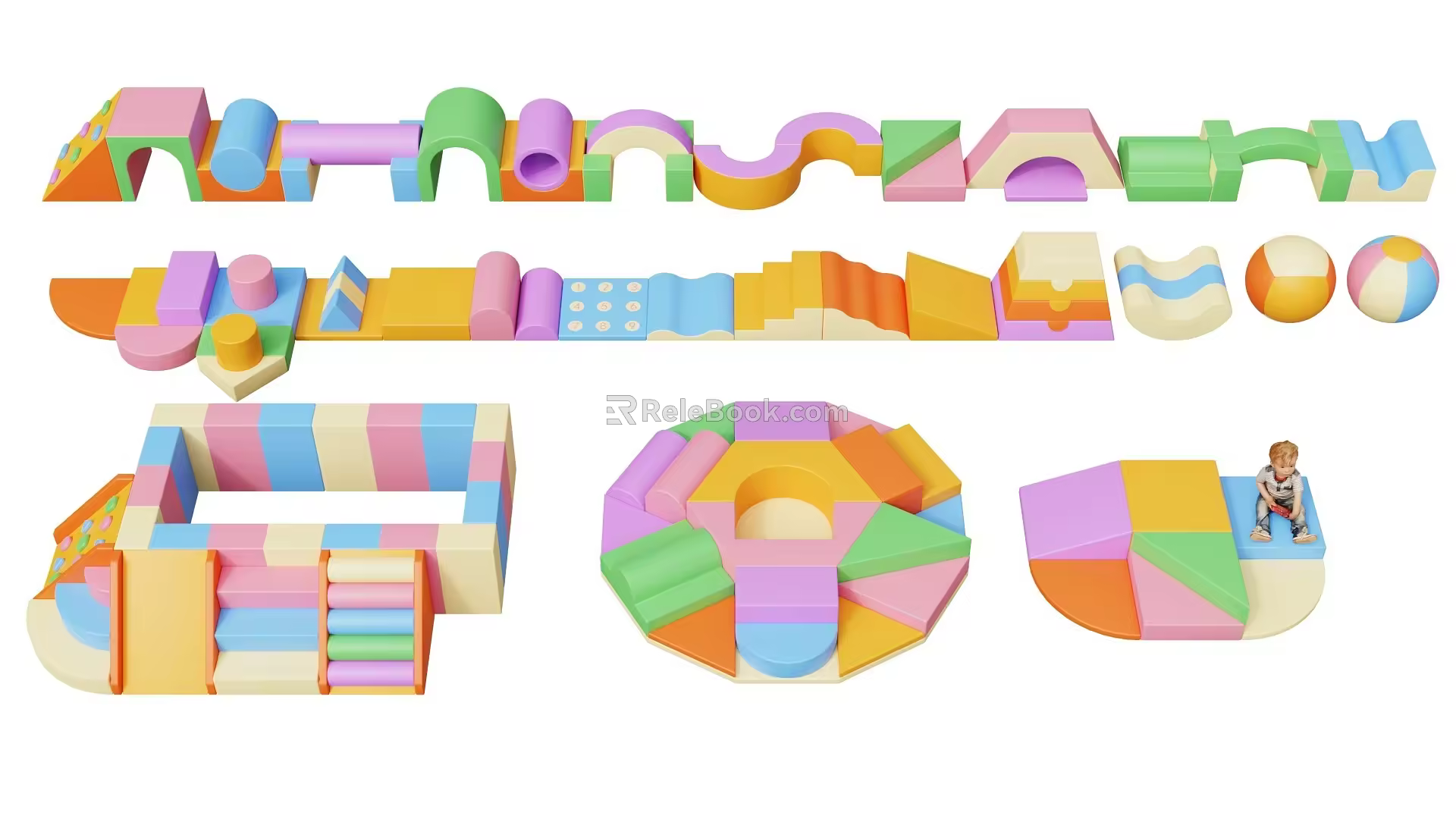 Children's Early Education Software Combination Software Sentimental Climbing Software Educational Toy Set Software Climbing Slide Combination 3d model
