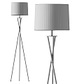 Modern Floor Lamps With Metal Stand And Fabric Shade In Black And Gold