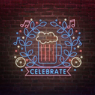 Neon sign light box beer bar light 3d model