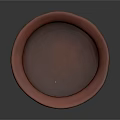 Decorative Red Ceramic Pot With Carved Leaf Patterns And Three Feet