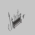 Medieval weapons and weapon racks 3d model