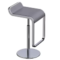 Modern Sleek Bar Stool With Metal Frame And Leather Padded Seat Design