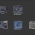 Neatly Folded Blue And Gray Clothes Stacked As Everyday Household Essentials