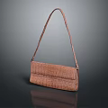 Stylish Brown Crocodile Pattern Leather Handbag With Long Shoulder Strap And Structured Design 3d model