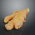 Fresh Raw Ginger Root with Natural Brown Texture Healthy Culinary Ingredient 3d model