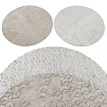 Round Rugs Featuring Various Textured Patterns In Beige And Light Brown Tones 3d model