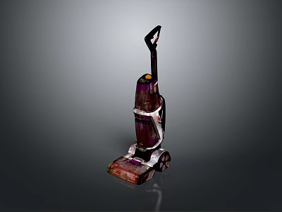 Modern Upright Vacuum Cleaner With Purple And White Design For Home Cleaning 3d model