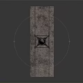 Detailed Metallic Model Rocket Display On Stone Platform With Dark Background