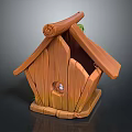 Modern Bird's Nest Bird House Wooden Bird's Nest Artificial Bird's Nest 3d model