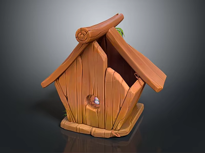 Modern Bird's Nest Bird House Wooden Bird's Nest Artificial Bird's Nest 3d model