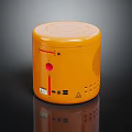 Orange Cylindrical Electronic Device With Button Indicator Light And Vent Holes 3d model