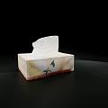 Decorative White Tissue Box With Colorful Bird Patterns And Tissue Dispenser Design 3d model