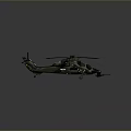 Military Helicopter 3D Model With Green Exterior Main Rotor And Tail Rotor Design