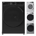 Modern Household Electrical Appliance Front Load Washing Machine in Black and White Colors