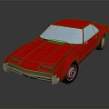 Red Classic Car Exterior Design With Glossy Body And Vintage Wheels