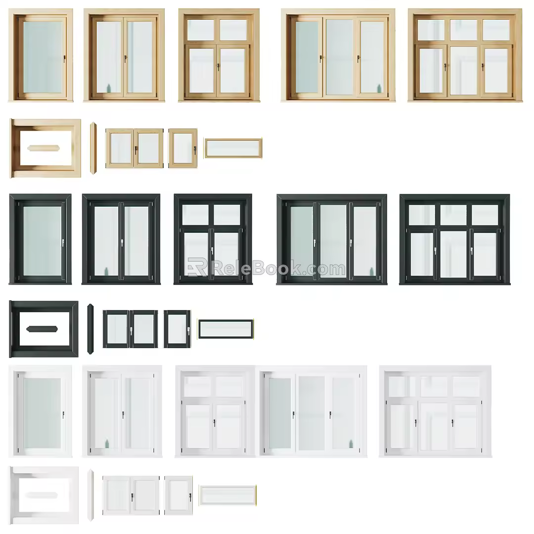 Modern window combination 3d model