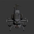 Gray Military Helicopter Side View With Rotor Cockpit Windows And Weaponry